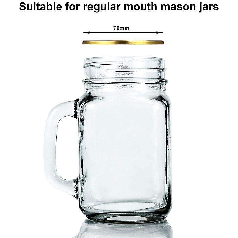 80pieces Regular Mouth Jar Lids Split-type Lids 70mm,gold+silver