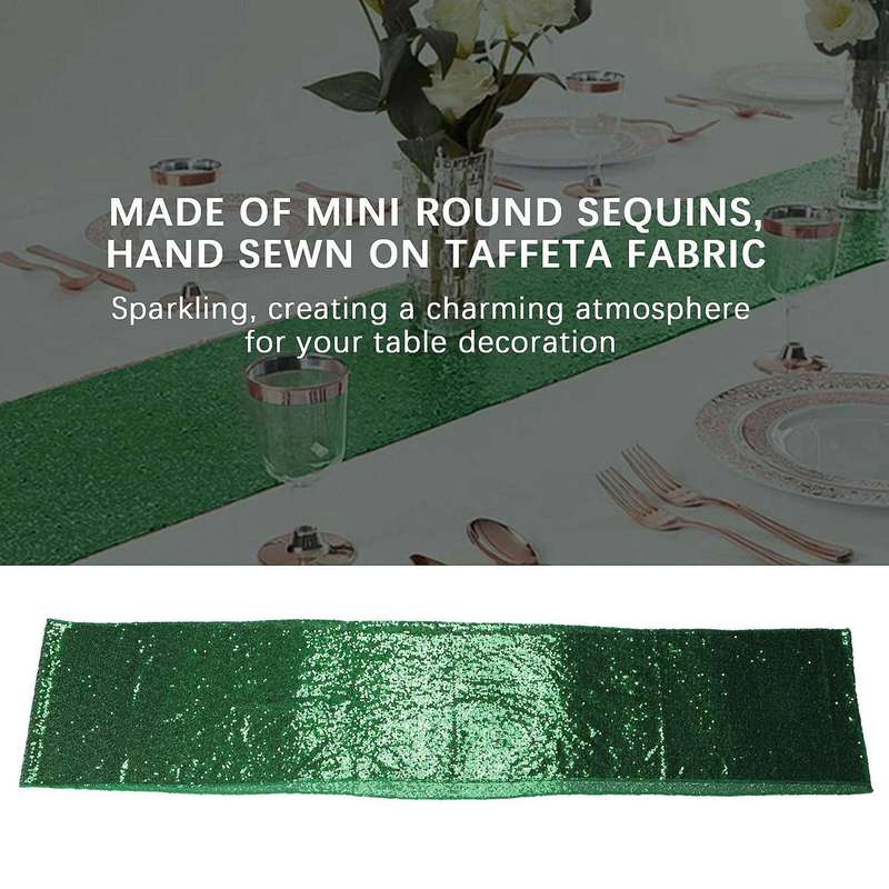 2 Pack Sequin Table Runner for Birthday Wedding Party Decorations
