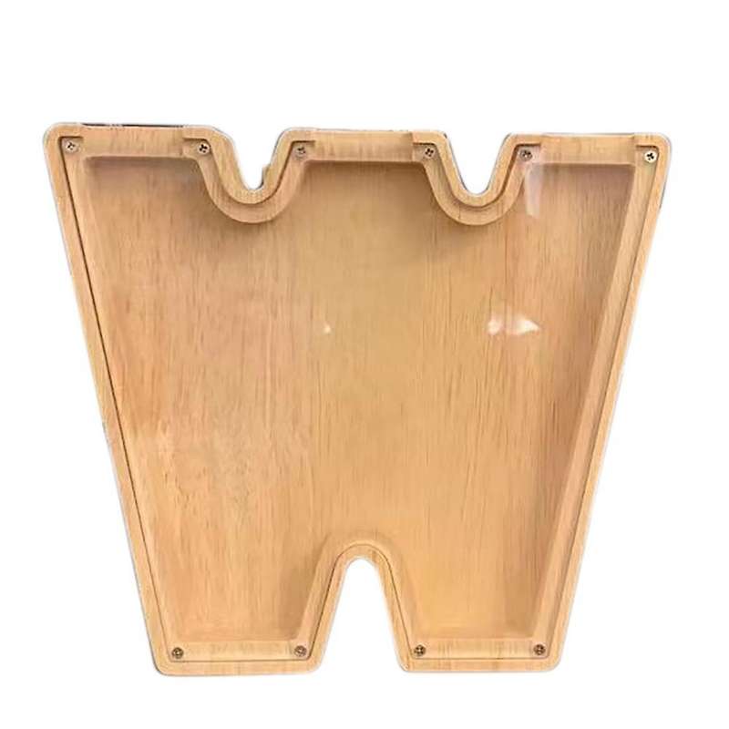 Wooden Piggy Bank Personalized Letters Coin Bank Wooden Money Box - W