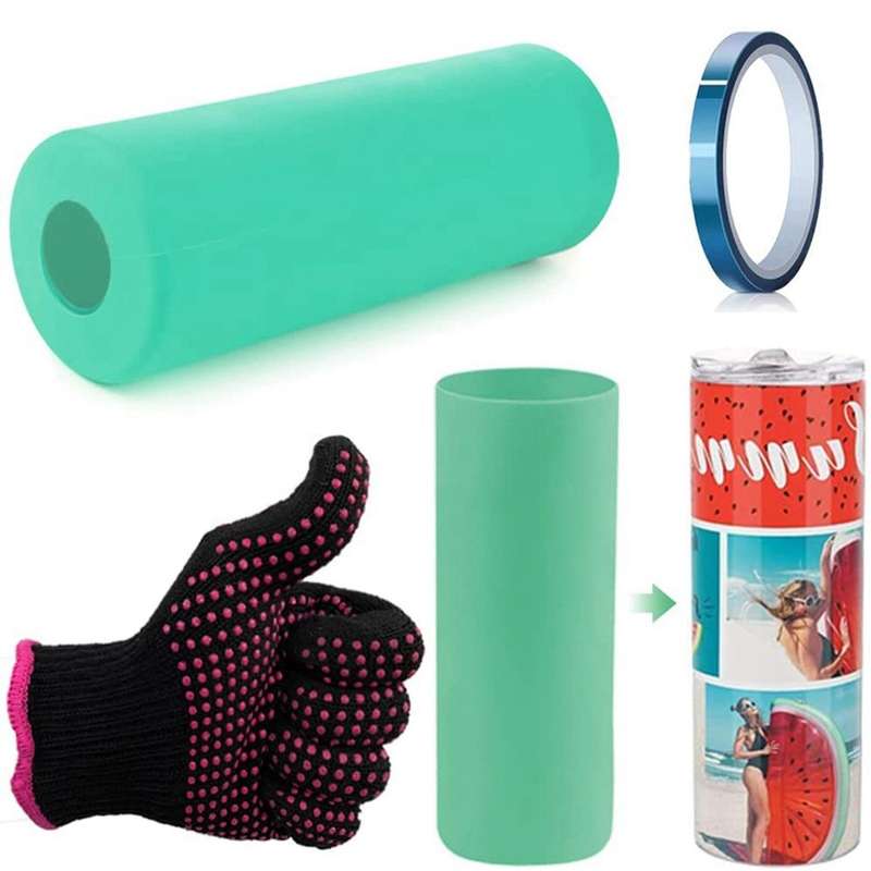 Seamless Silicone Sleeve for Full Wrap Tumbler Blanks Sublimation A