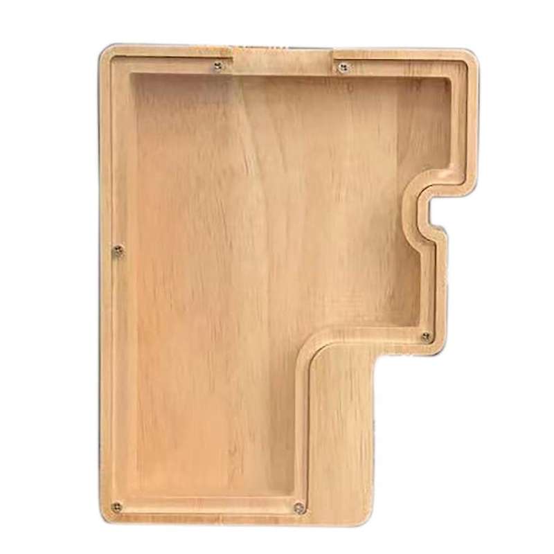 Wooden Piggy Bank Personalized Letters Coin Bank Wooden Money Box - F