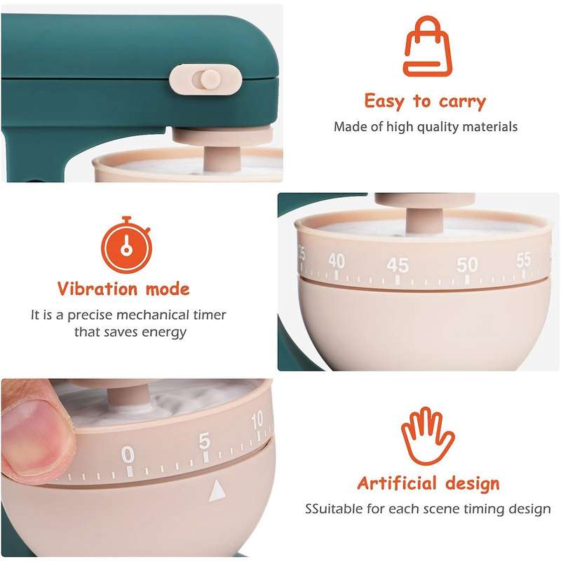Hand Mixer Timer Egg Beater Kitchen Cooking Timer Clock for Baking