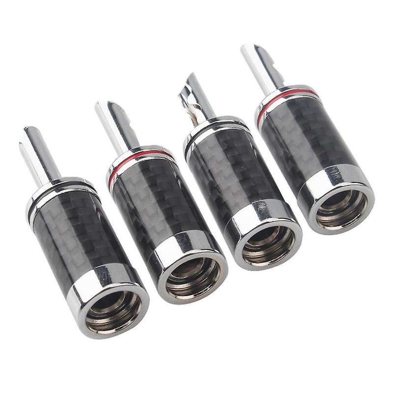 8pcs Banana Plugs Hi-end Hifi Diy Carbon Fiber Copper Plated