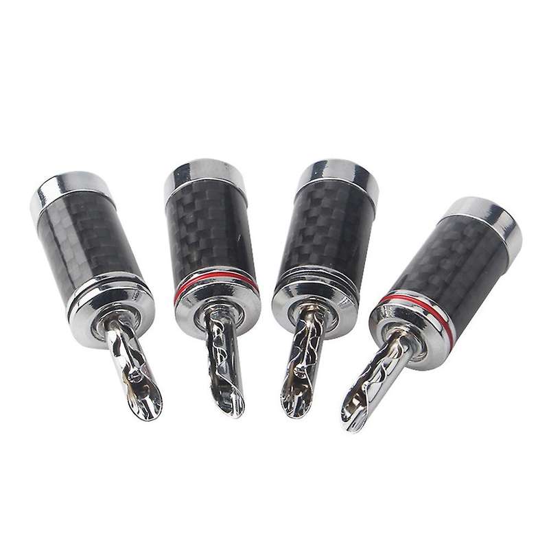 8pcs Banana Plugs Hi-end Hifi Diy Carbon Fiber Copper Plated
