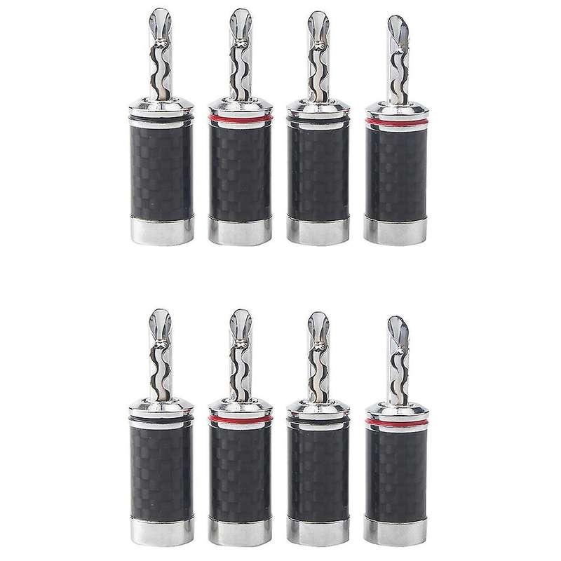 8pcs Banana Plugs Hi-end Hifi Diy Carbon Fiber Copper Plated
