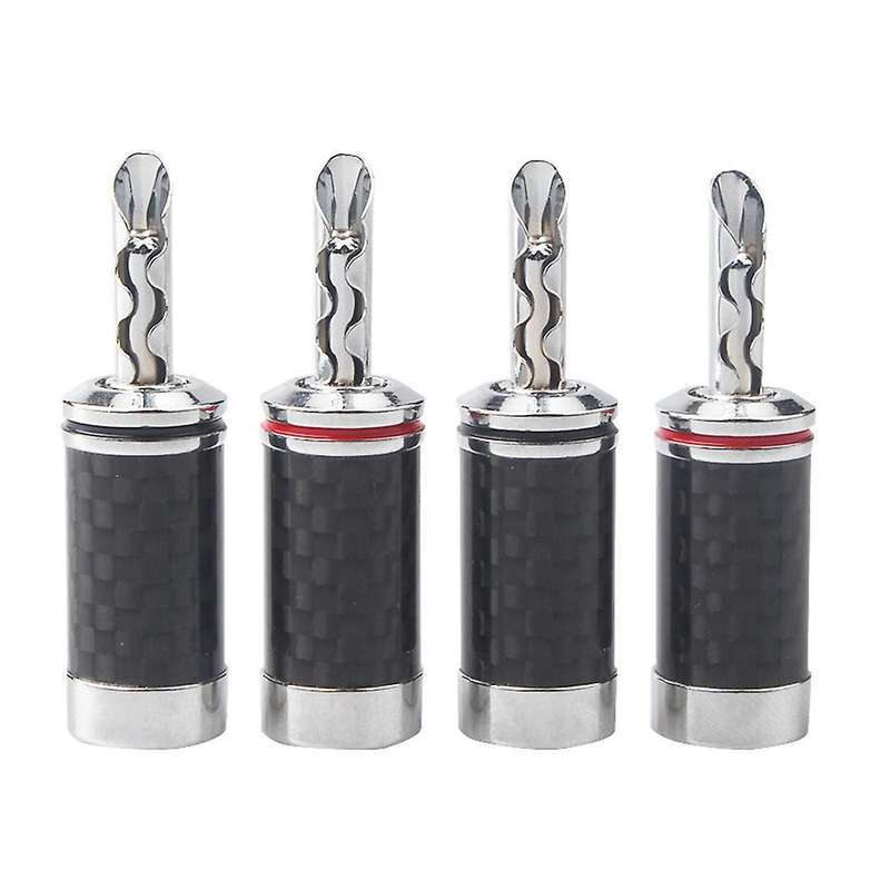 8pcs Banana Plugs Hi-end Hifi Diy Carbon Fiber Copper Plated