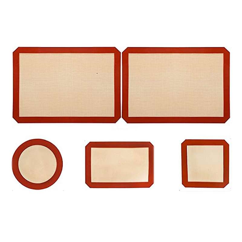 1set Silicone Macaron Baking Mat Non-stick Lining Baking Pan(red)