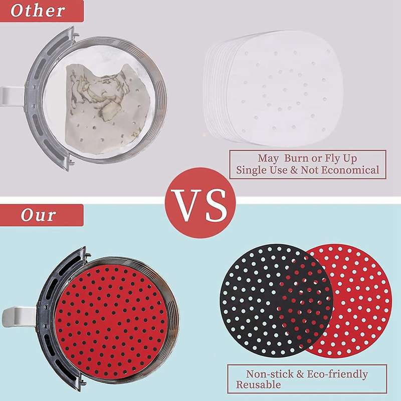6 Pack Air Fryer Liner, 8 Inch Square Air Fryer Mats, for Cosori