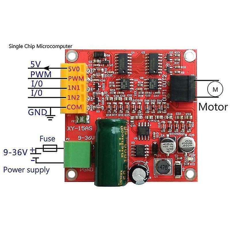 Dc Motor Drive Board 15a 6-36v High-power Industrial Pwm Module