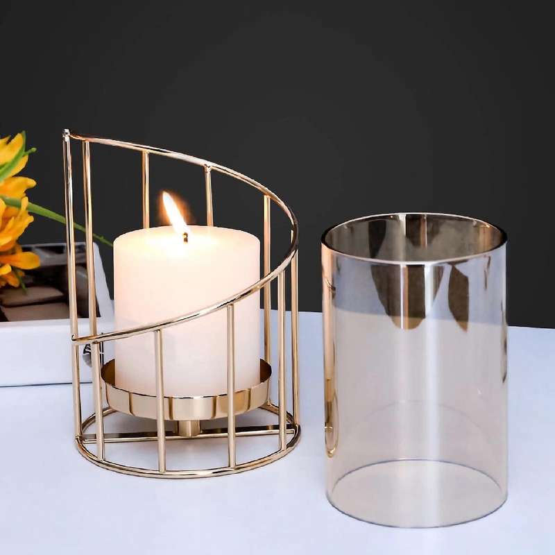 Candle Holder Pillar Candles Tea Light Holder Glass for Table S