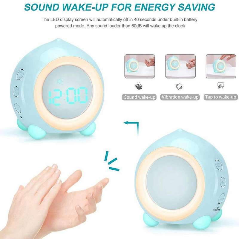 Kids Alarm Clock for Kids Color Night Light, Adjustable White