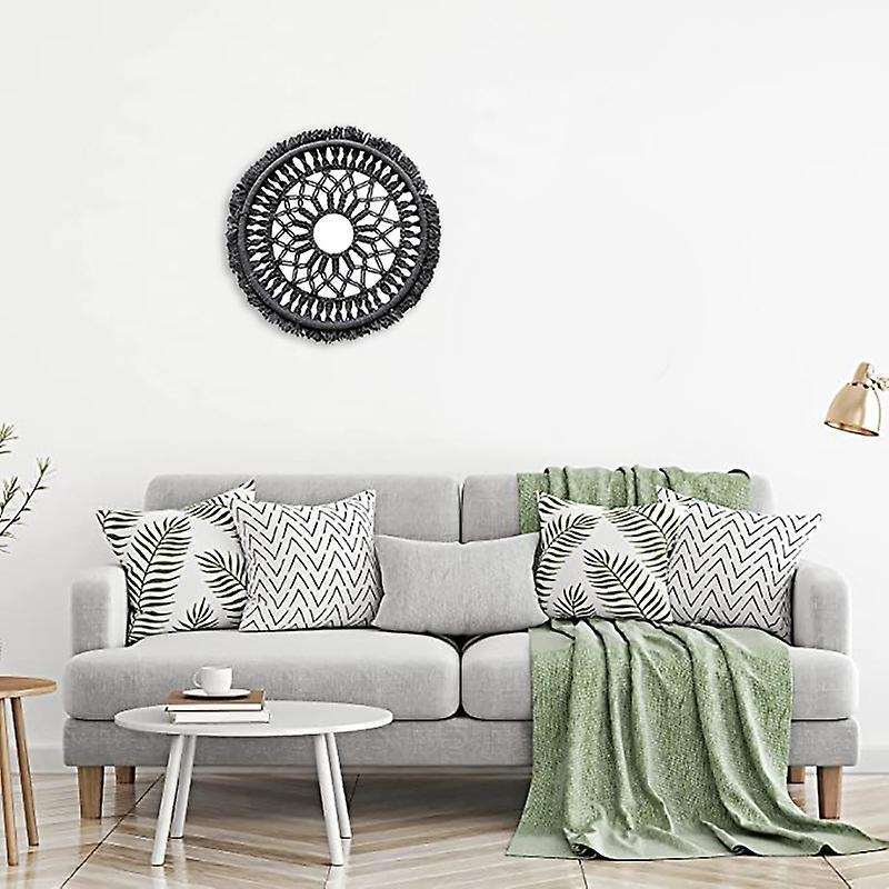 Black Boho Decor Round Tapestry Wall Gothic Home Decor 40cm/16inch