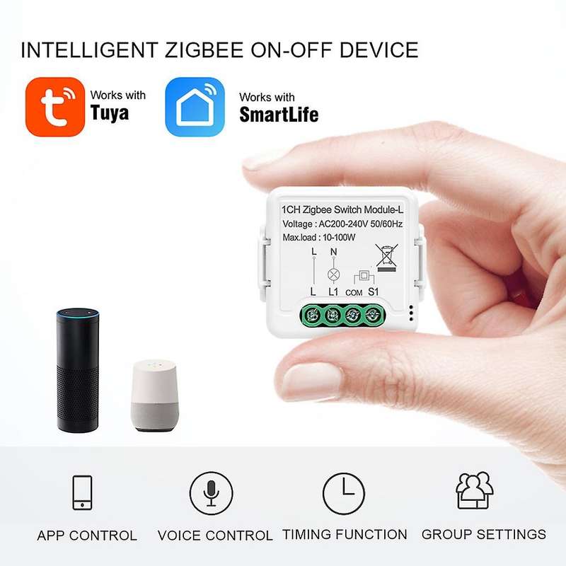 1pcs Tuya Zigbee 3.0 Smart Light Switch Module 2 Gang