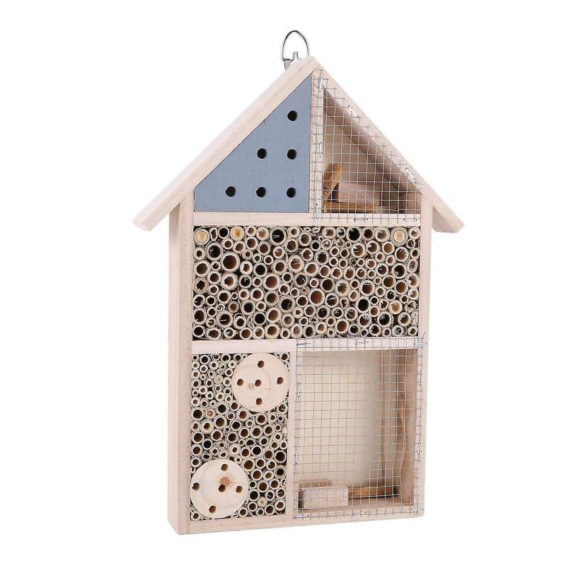 Wooden Insect Hotel Bee House Garden Decor for Ladybugs Butterfly