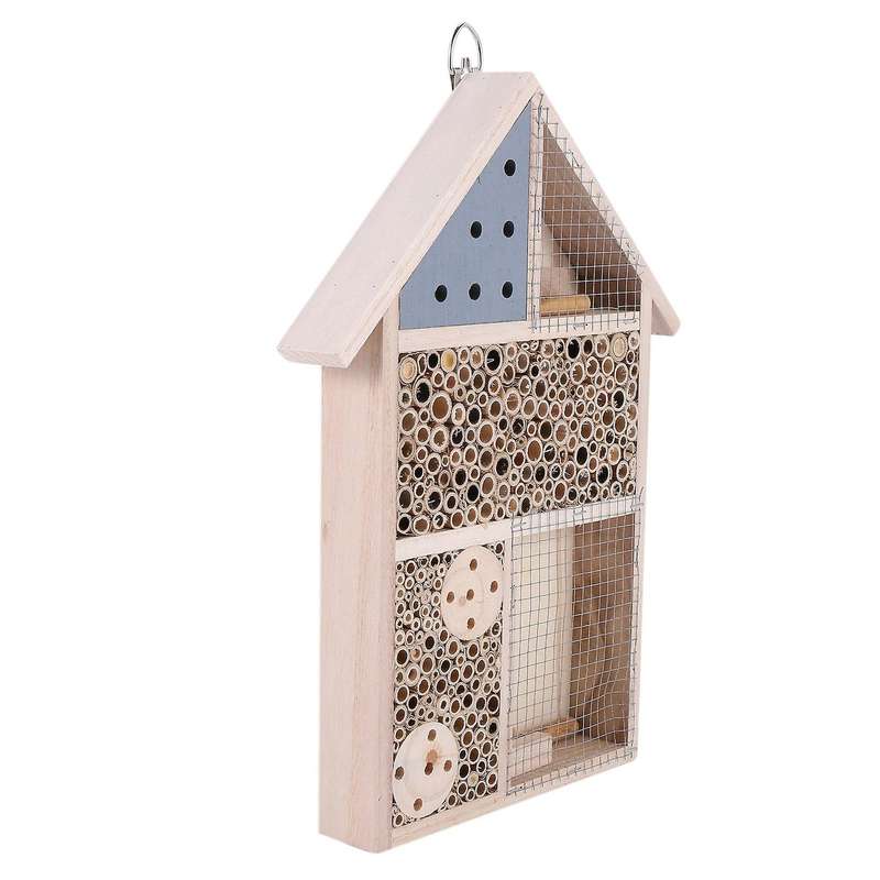 Wooden Insect Hotel Bee House Garden Decor for Ladybugs Butterfly