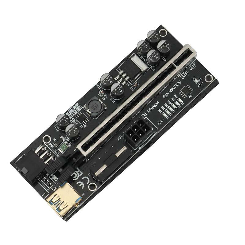 8x 16x Extender Pcie Riser Adapter Card Sata 6pin Power Black(2set)