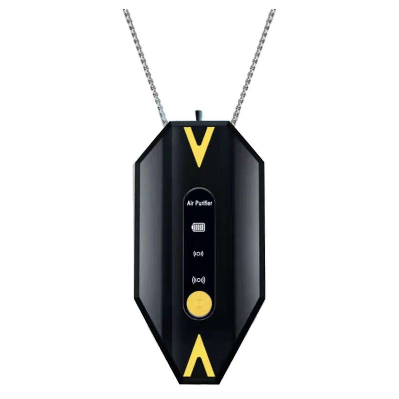 Air Purifier Necklace, Rechargeable Air Purifier Negative Ions,black