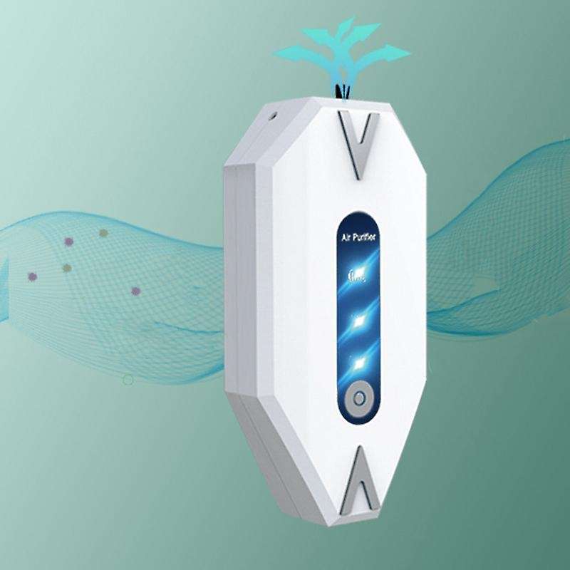 Air Purifier Necklace, Rechargeable Air Purifier Negative Ions,white