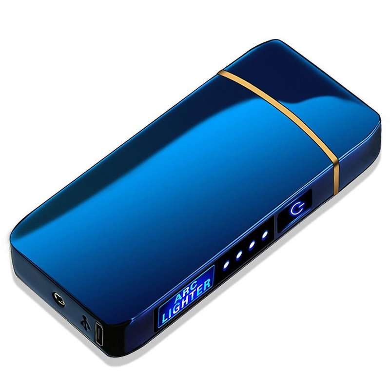 Dual Arc Plasma Rechargeable Usb Lighter for Man Women Gifts(blue)