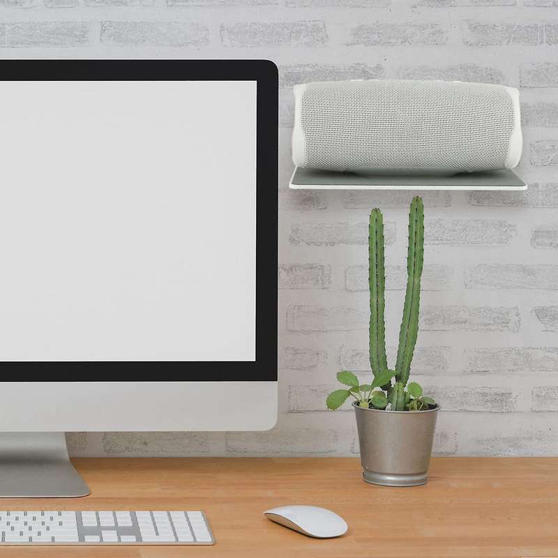 Acrylic Wall Mount Display Shelf for Bluetooth Speaker, Webcam-white