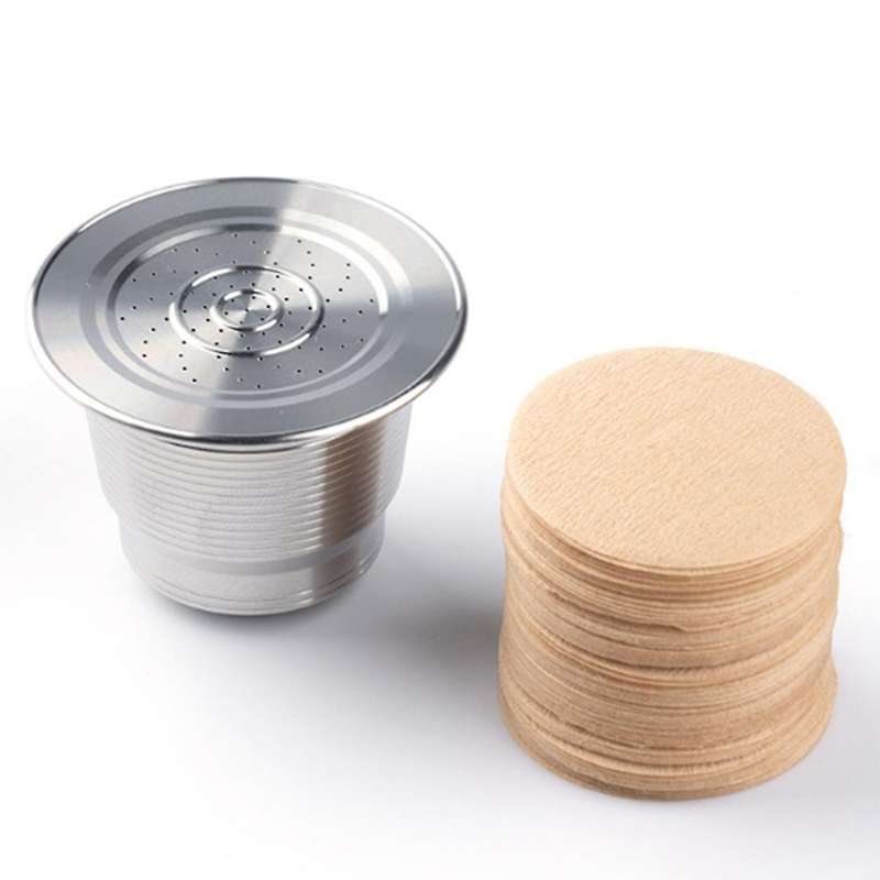 Stainless Steel Coffee Capsules Filter Paper with Spoon Brush