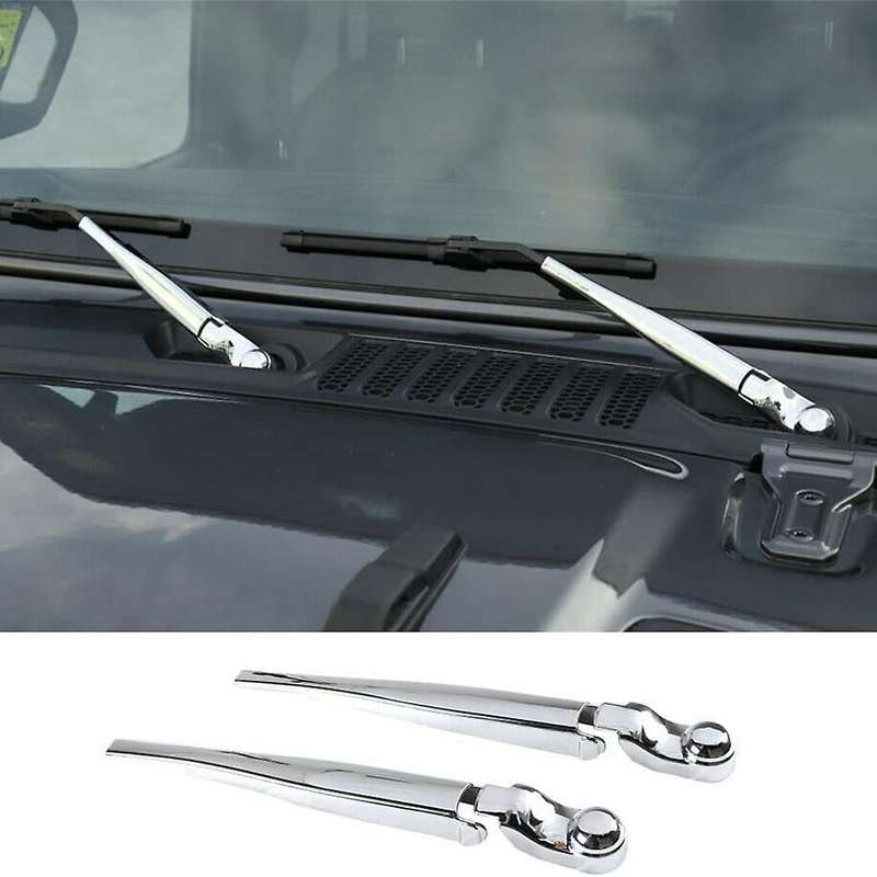 For Wrangler Jl Jt 2018+ Car Front Rain Wiper Blade Cover , Silver