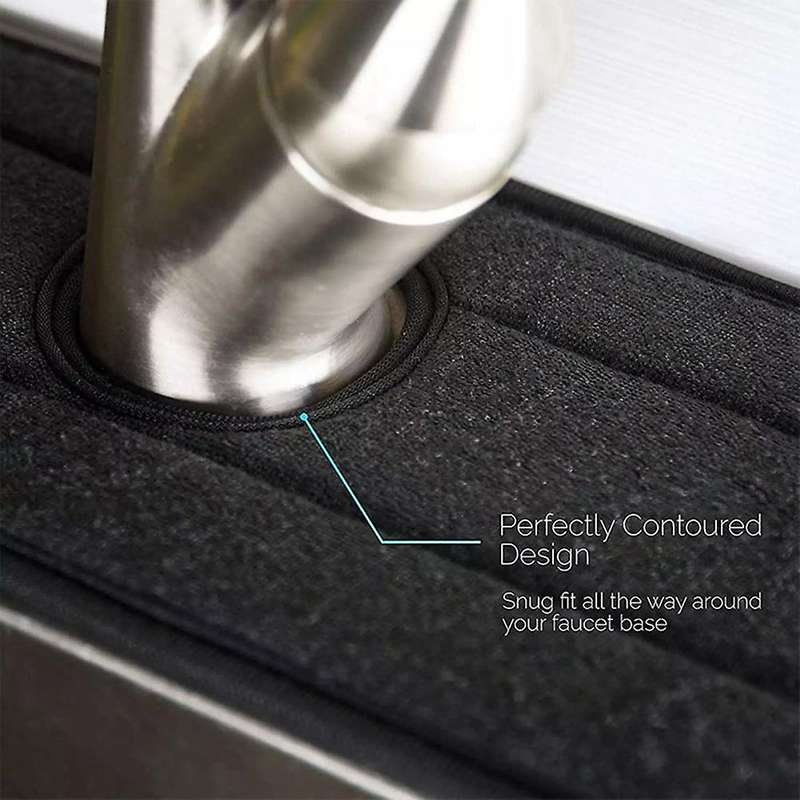 8pcs Faucet Absorbent Mat-black Faucet Wraparound Absorbent Mat