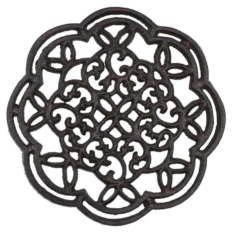 Round Cast Iron Heat-insulation Trivet for Kitchen Dining Table Decor