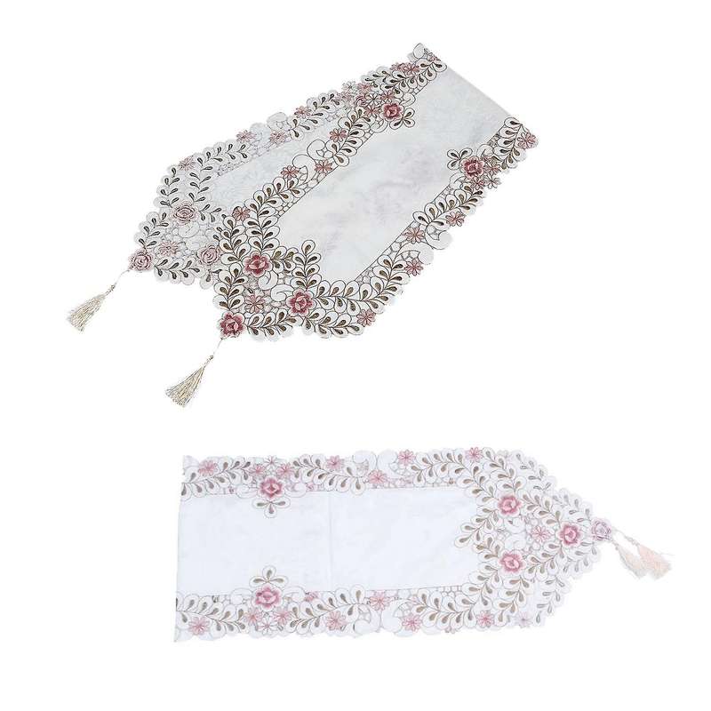 Table Runner Embroidered Floral Table Cloth 7 Peony 40x150cm