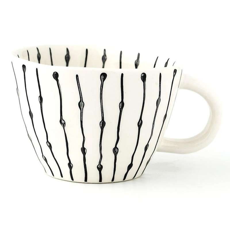 Geometric Ceramic Cup Hand Painted Capacity Irregular Coffee Cup E