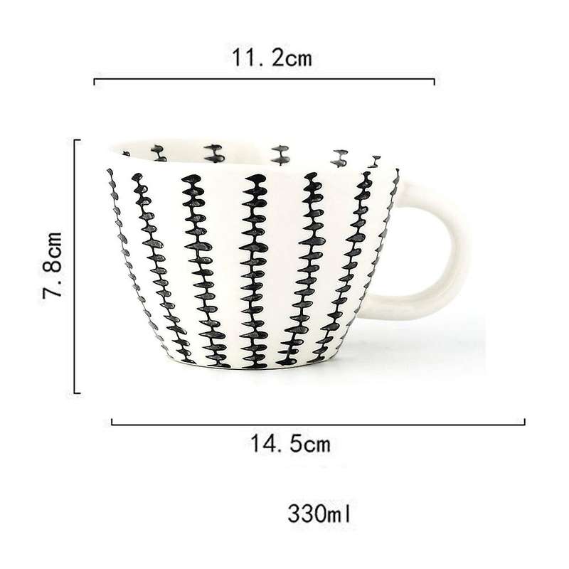 Geometric Ceramic Cup Hand Painted Capacity Irregular Coffee Cup E