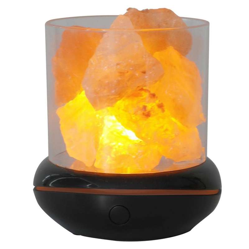 Aroma Diffuser Salt Stone Night Light Humidifier for Car Home Black