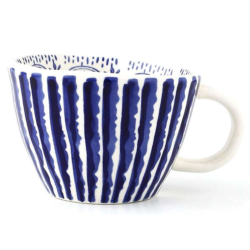 Geometric Ceramic Cup Hand Painted Capacity Irregular Coffee Cup A