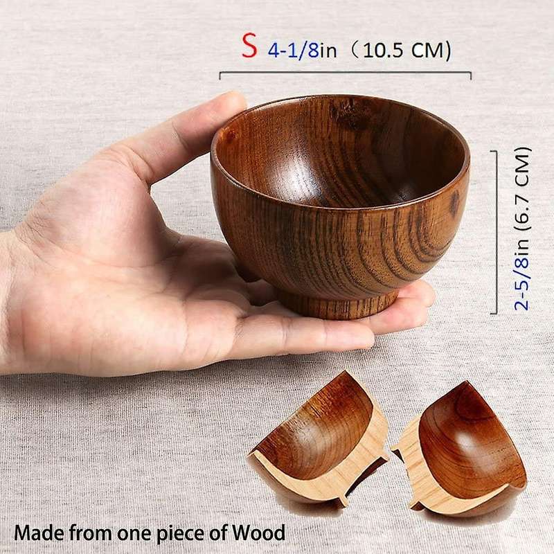 Wood Spoons Bowl Set,soup Rice Bowls Serving for Eating,rice,soup
