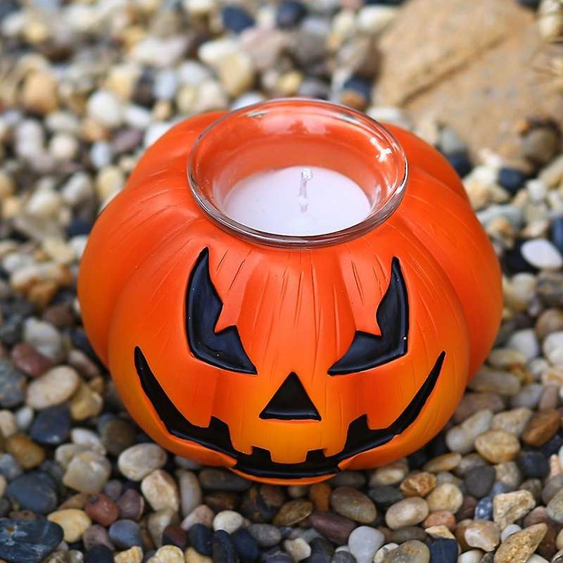 Halloween Ghost Face Pumpkin Candle Holder Candle Lamp Decorations