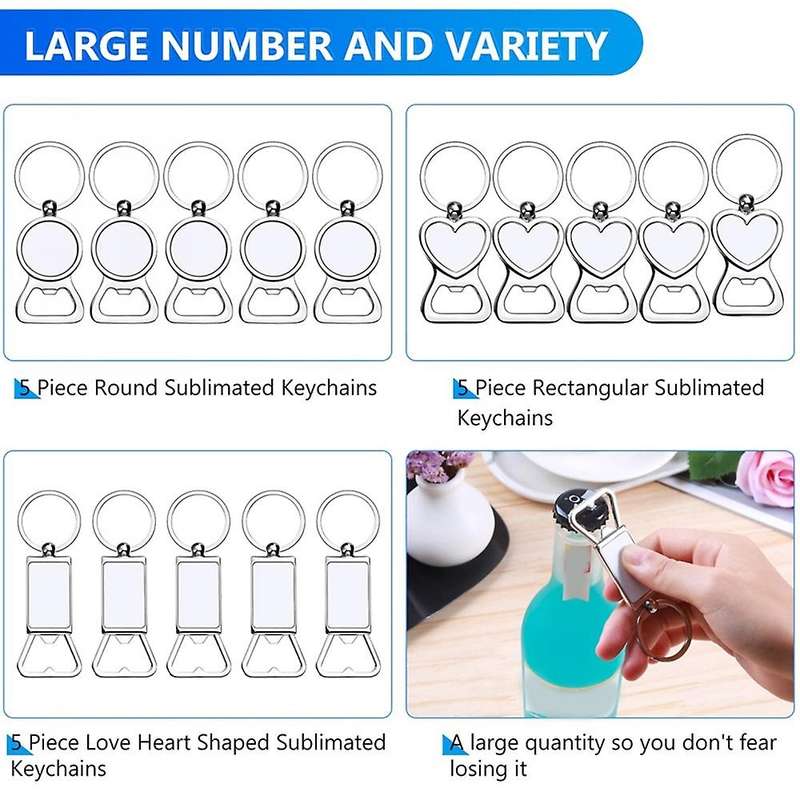 Metal Bottle Opener Heat Transfer Sublimation Keychains