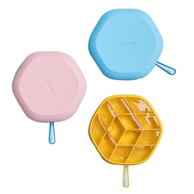 3pcs Hexagonal Ice Square Mold Diy Refrigerator Ice Box Ice Tray
