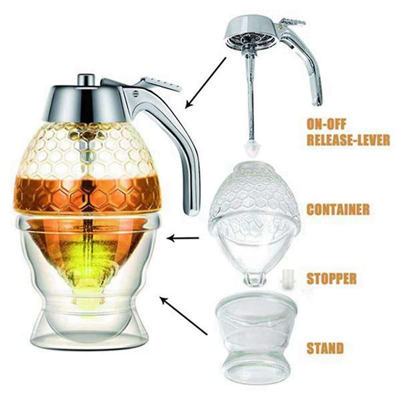 Honey Dispenser, No Drip Syrup Container 3 Pack