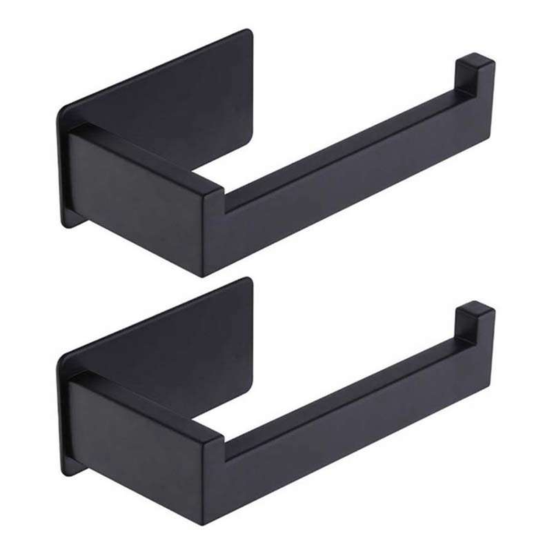 Toilet Paper Holder Matte Black, Roll Holders for Bathroom & Kitchen