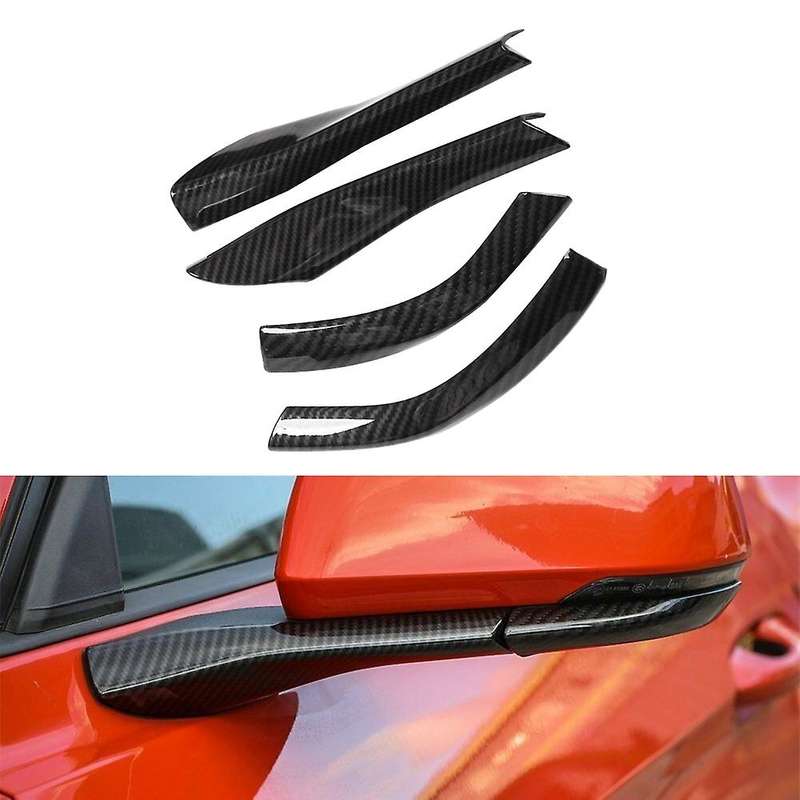 4pcs Carbon Fiber Rearview Side Mirror Trim for Ford Mustang