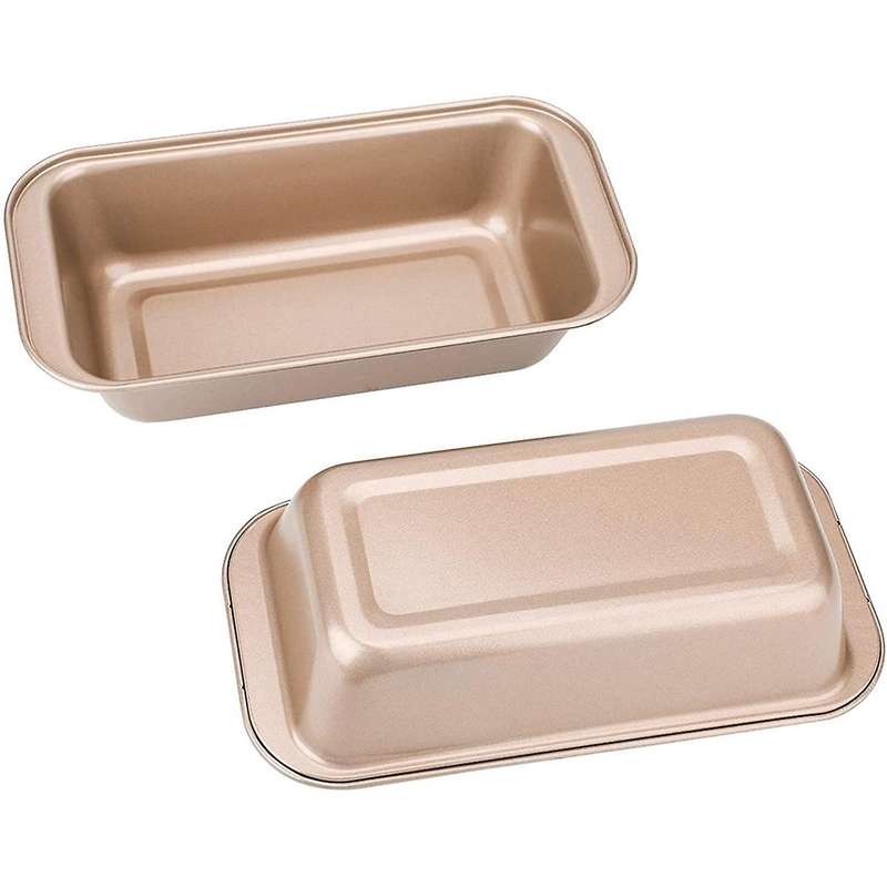 Baking Bread Pan 4 Pcs Non-stick Carbon Steel for Baking Black Gold