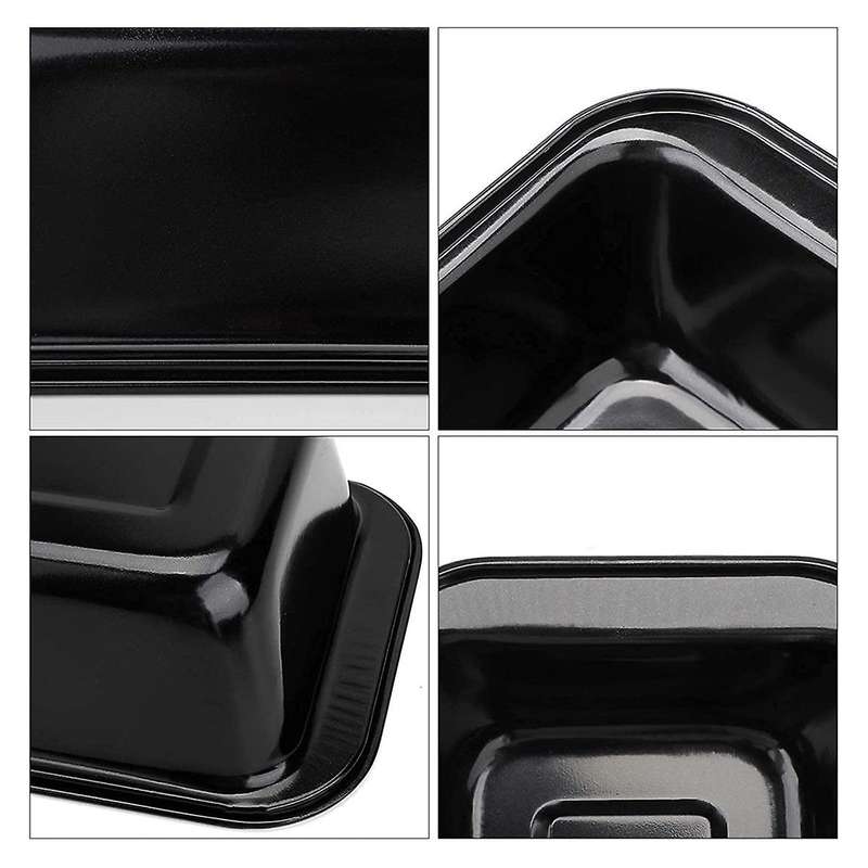 Baking Bread Pan 4 Pcs Non-stick Carbon Steel for Baking Black Gold