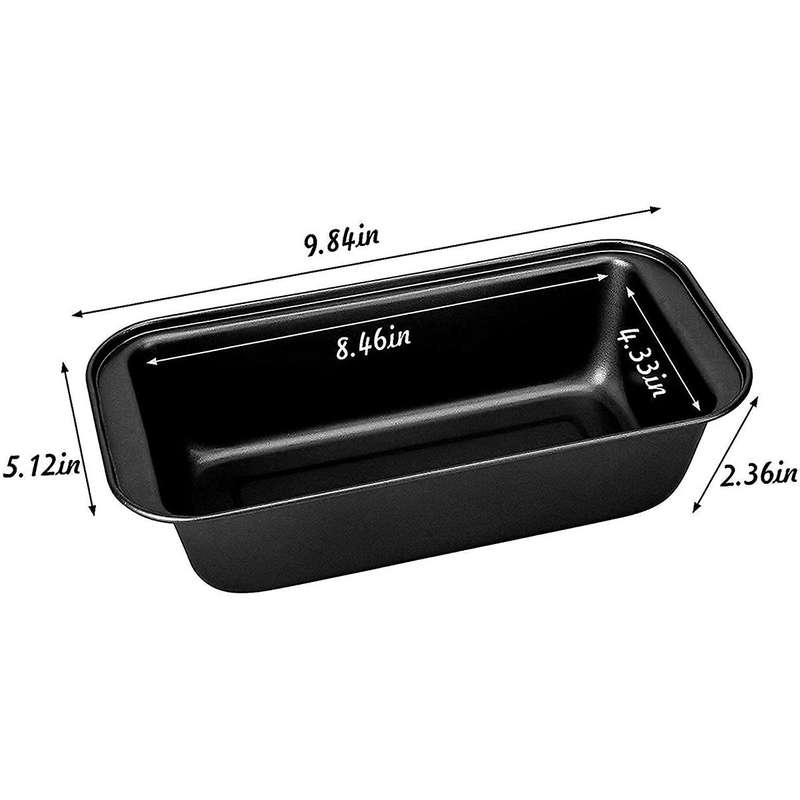 Baking Bread Pan 4 Pcs Non-stick Carbon Steel for Baking Black Gold