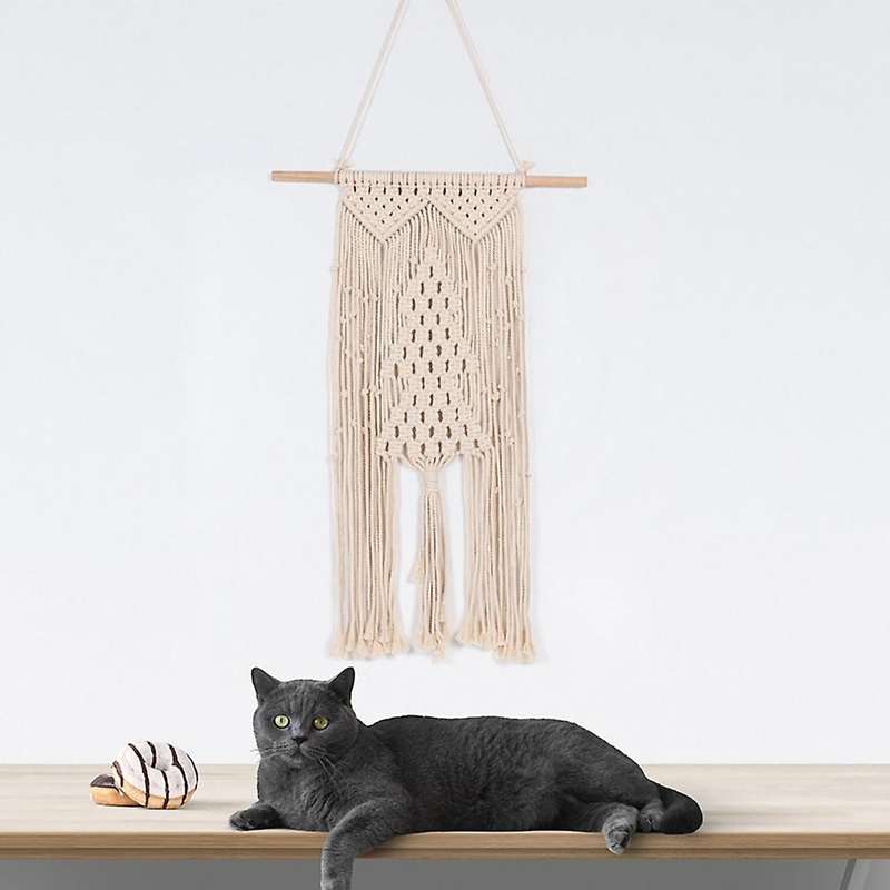 Macrame Wall Hanging Art Woven Christmas Tree Pattern Boho Home Decor