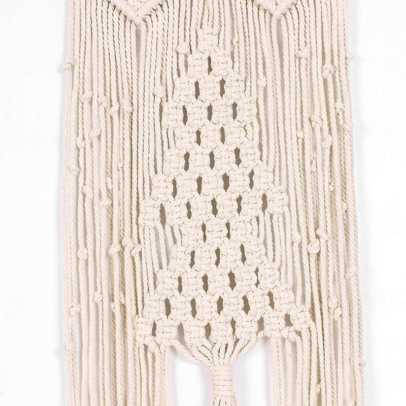 Macrame Wall Hanging Art Woven Christmas Tree Pattern Boho Home Decor