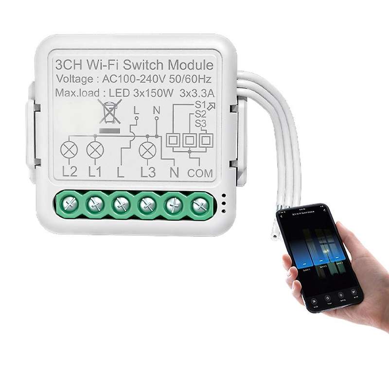 Tuya Wifi Switch Module with Dual Way Control, for Alexa,home(2 Gang)