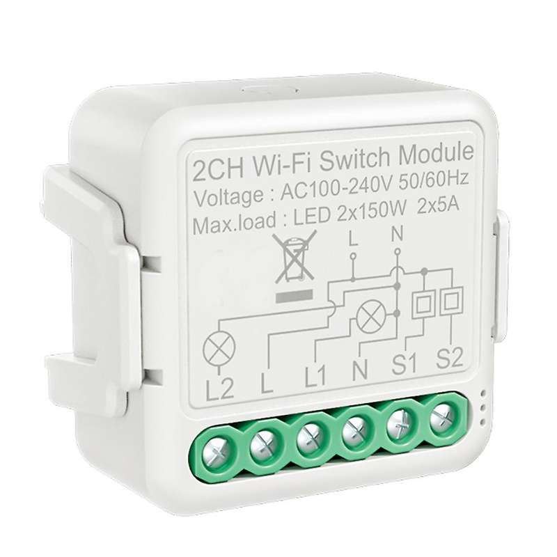 Tuya Wifi Switch Module with Dual Way Control, for Alexa,home(2 Gang)