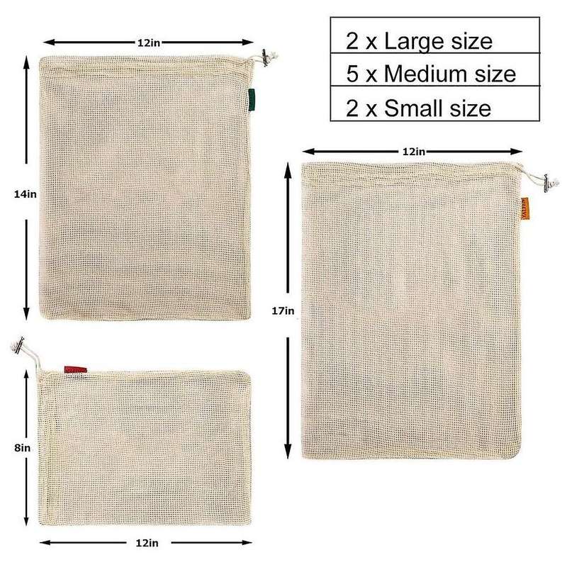 9 Pcs Set Of Reusable Mesh Produce Bags for Grocery