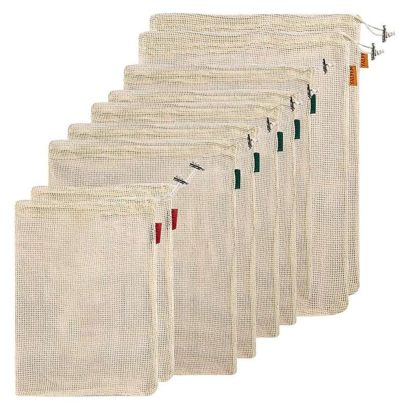9 Pcs Set Of Reusable Mesh Produce Bags for Grocery