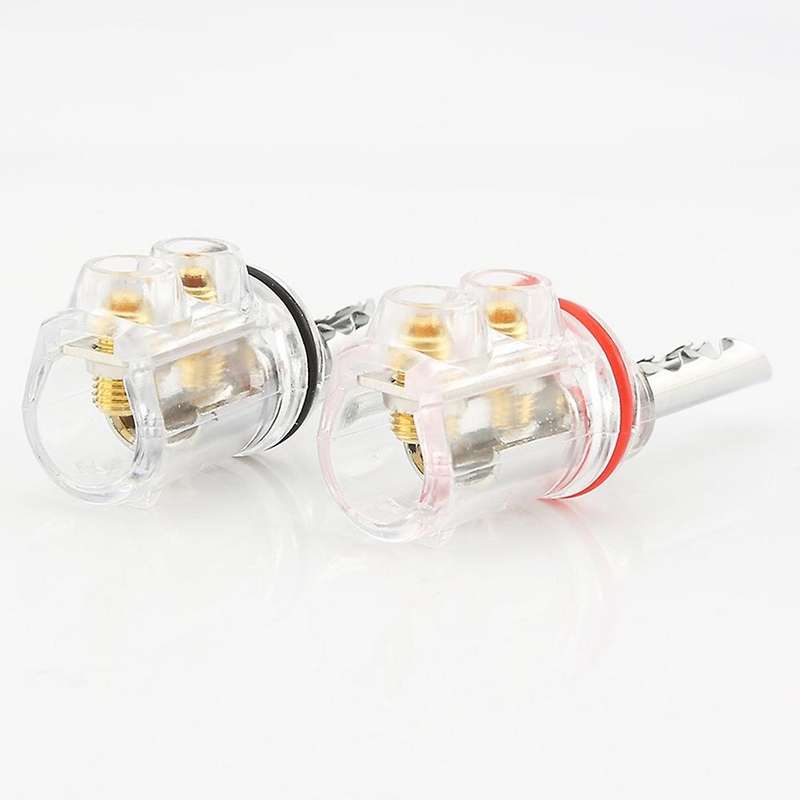 4 Pcs Hifi Audio Rhodium Plated Transparent Cover Audio Banana Plug